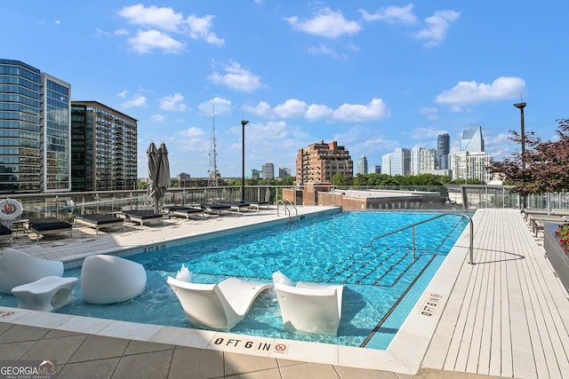 3107 Peachtree Rd NE Unit 2003Aka Ph3, Atlanta, GA 30305 - community pool featuring a view of skyline