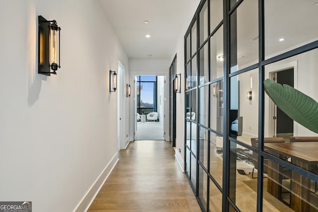 3107 Peachtree Rd NE Unit 2003Aka Ph3, Atlanta, GA 30305 - corridor with french doors, wood finished floors, baseboards, and recessed lighting