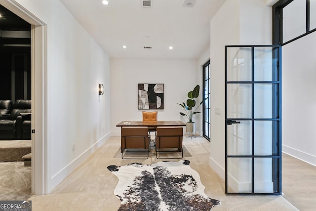 3107 Peachtree Rd NE Unit 2003Aka Ph3, Atlanta, GA 30305 - home office with recessed lighting, baseboards, and light colored carpet