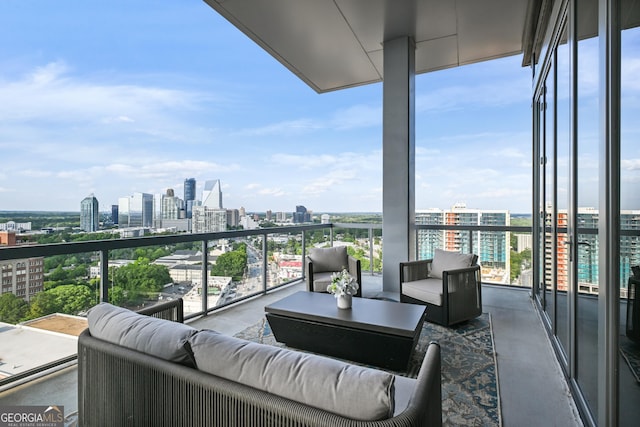 3107 Peachtree Rd NE Unit 2003Aka Ph3, Atlanta, GA 30305 - balcony with a city view and outdoor lounge area