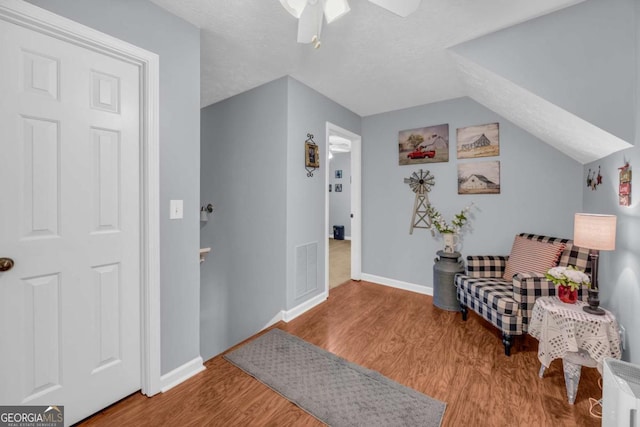 188 Mayapple Gln, Dawsonville, GA 30534 - foyer entrance featuring wood finished floors, baseboards, and a ceiling fan