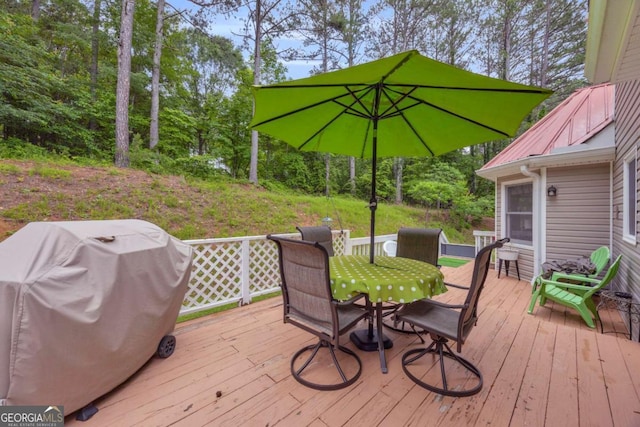 188 Mayapple Gln, Dawsonville, GA 30534 - deck featuring outdoor dining space and area for grilling