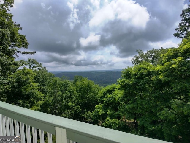 water view with a forest