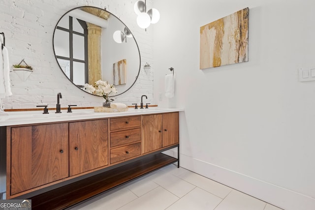 434 Marietta St NW Unit 401, Atlanta, GA 30313 - full bath featuring double vanity and tile patterned floors