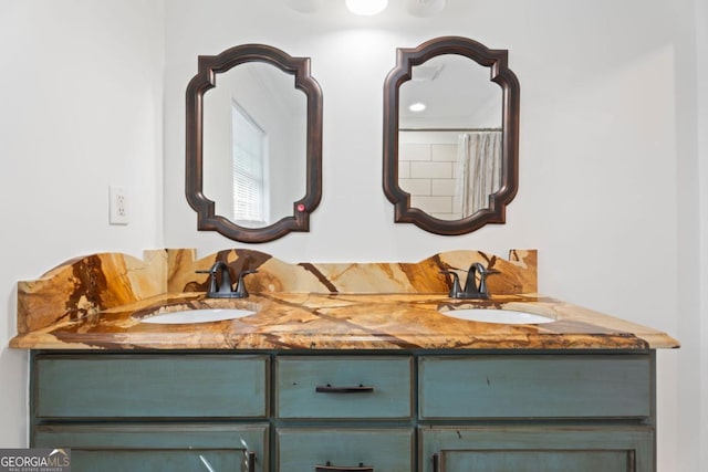 bathroom with double vanity