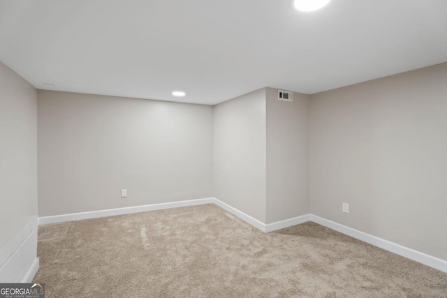 finished below grade area with carpet floors and baseboards