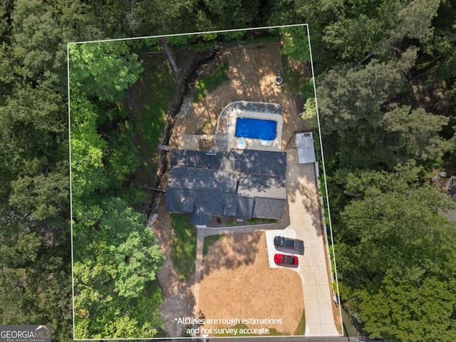 view of subject property with property boundaries highlighted