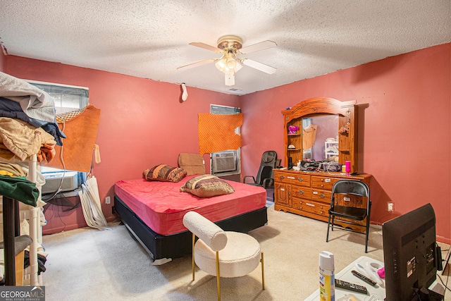 4732 Browns Mill Ferry Rd, Lithonia, GA 30038 - bedroom featuring carpet, a textured ceiling, a ceiling fan, pool table, and cooling unit