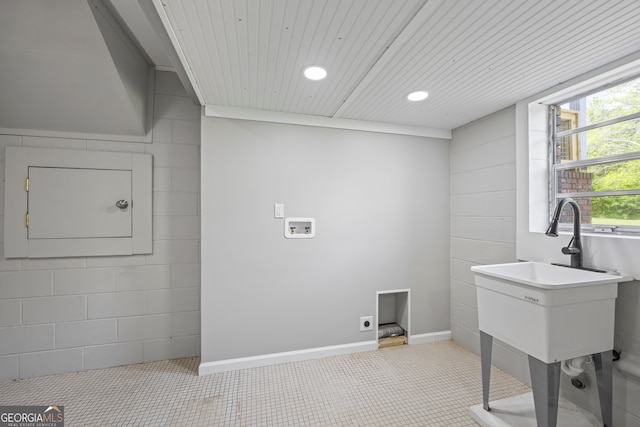 1766 Washington Hwy, Elberton, GA 30635 - laundry room with washer hookup, recessed lighting, hookup for an electric dryer, and baseboards