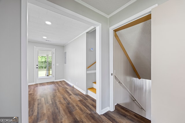 1766 Washington Hwy, Elberton, GA 30635 - stairway featuring wood finished floors, ornamental molding, and baseboards
