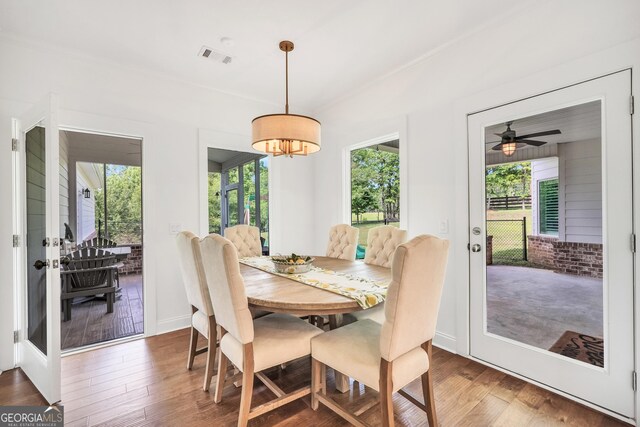 377 Parker Rd, Mcdonough, GA 30252 - dining space with french doors and wood finished floors