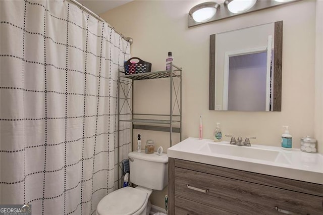 14 Cathedral Hts, Euharlee, GA 30120 - full bath with vanity, toilet, and a shower with shower curtain
