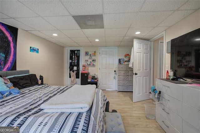 14 Cathedral Hts, Euharlee, GA 30120 - bedroom with light wood-style floors, a drop ceiling, and recessed lighting