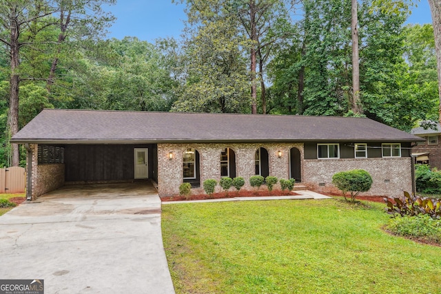 2771 Smithsonia Way, Tucker, GA 30084 - single story home with driveway, a front lawn, brick siding, roof with shingles, and crawl space