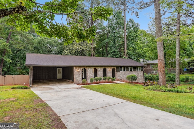 2771 Smithsonia Way, Tucker, GA 30084 - ranch-style home featuring concrete driveway, brick siding, a carport, a gate, and roof with shingles