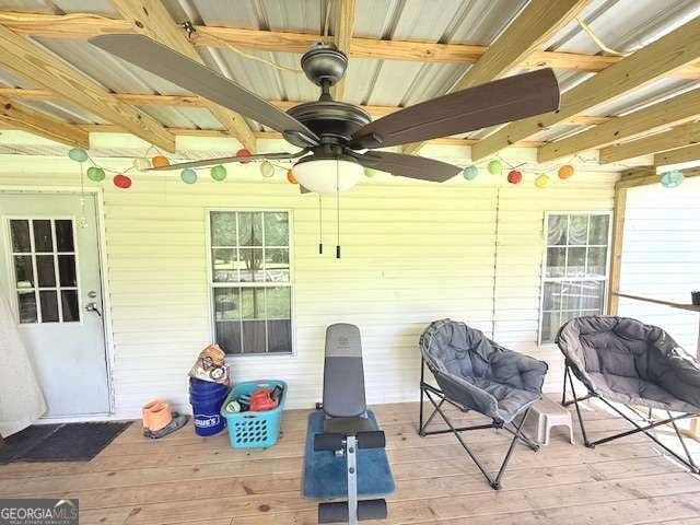250 River Trce, Hahira, GA 31632 - view of patio / terrace featuring a ceiling fan and a deck