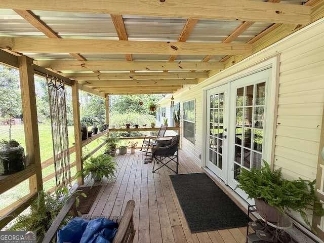 250 River Trce, Hahira, GA 31632 - wooden terrace with french doors