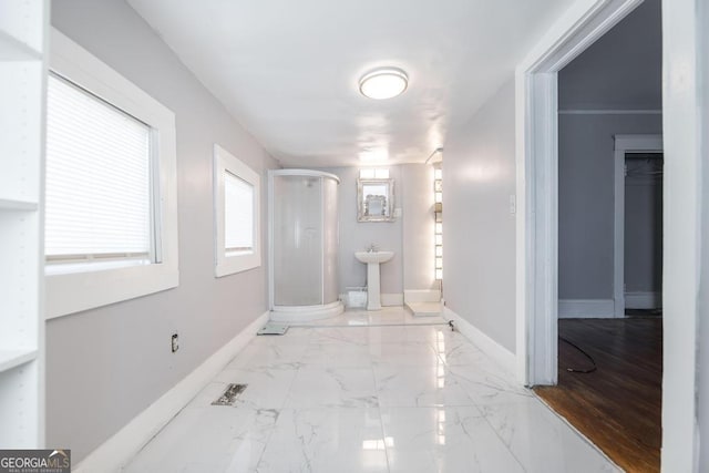 1293 Courtland Ave, Macon, GA 31204 - hall featuring baseboards and marble finish floors