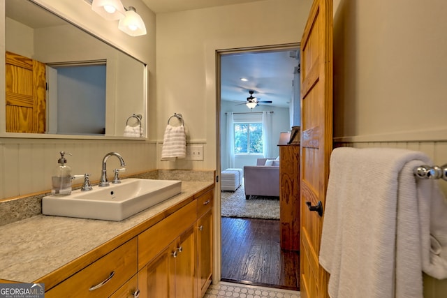 4610 Murray Cove Rd, Tiger, GA 30576 - bathroom featuring vanity and a ceiling fan