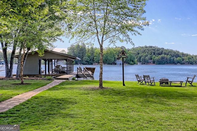 4610 Murray Cove Rd, Tiger, GA 30576 - dock featuring a water view and a yard