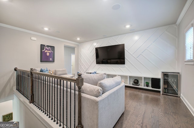 2657 Cedar Pine Way, Atlanta, GA 30360 - living room with dark wood-type flooring, crown molding, and recessed lighting