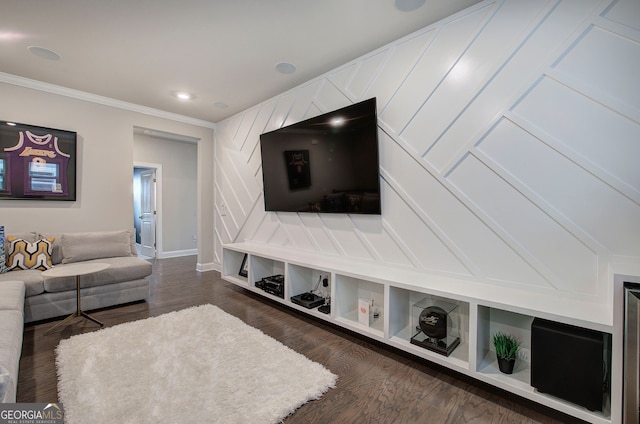 2657 Cedar Pine Way, Atlanta, GA 30360 - living room with dark wood-style floors and ornamental molding