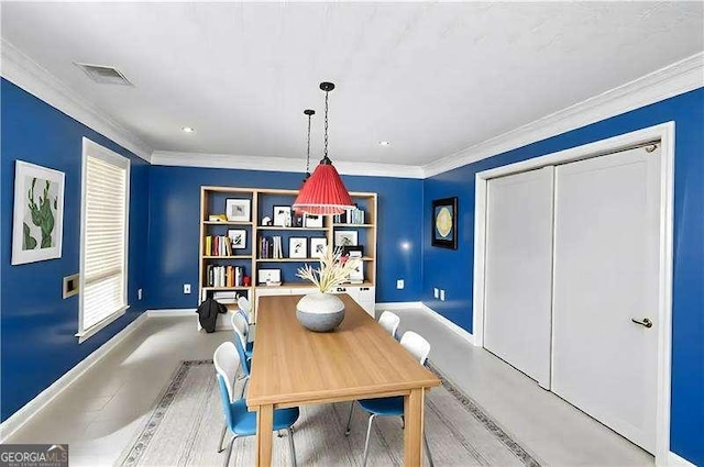 152 Maxton Ave, Dallas, GA 30132 - dining space featuring crown molding, built in features, and recessed lighting