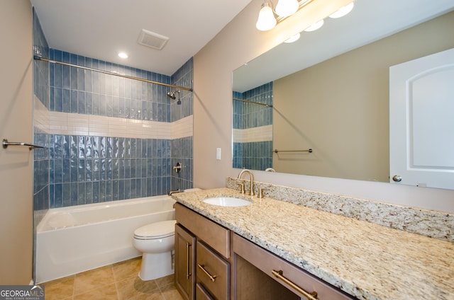 8555 Scenic Ridge Way, Ball Ground, GA 30107 - bathroom with vanity, bathtub / shower combination, and tile patterned floors