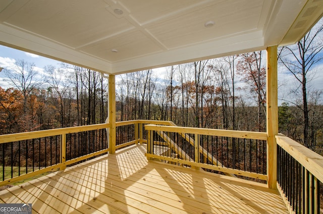 8555 Scenic Ridge Way, Ball Ground, GA 30107 - deck featuring a wooded view