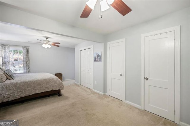 184 Rambo Pl SW, Marietta, GA 30064 - bedroom featuring baseboards, carpet, and a ceiling fan