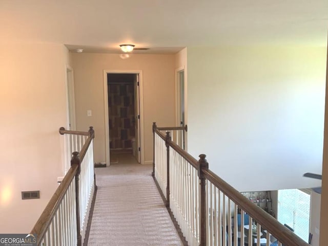 7613 Mockernut Way, Midland, GA 31820 - corridor with an upstairs landing, carpet floors, and baseboards