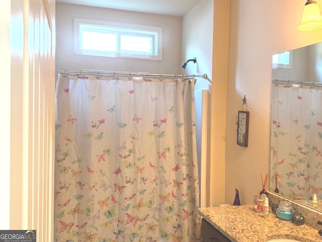 7613 Mockernut Way, Midland, GA 31820 - bathroom featuring vanity and curtained shower
