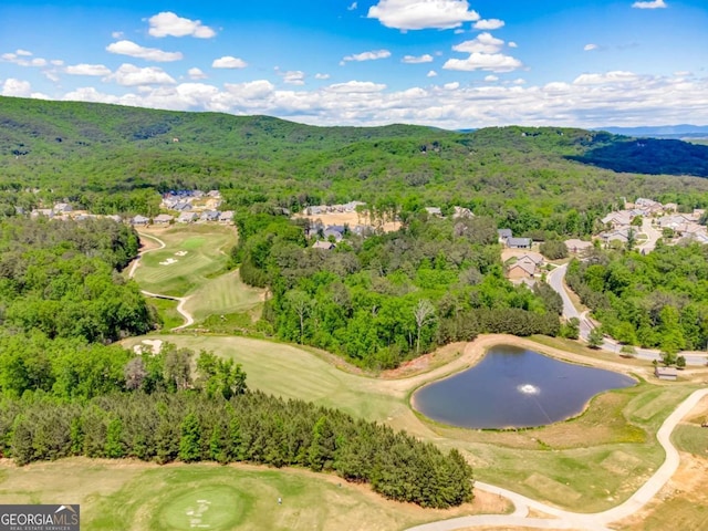724 Broken Arrow, Waleska, GA 30183 - aerial view of residential area with a mountainous background and a local golf course