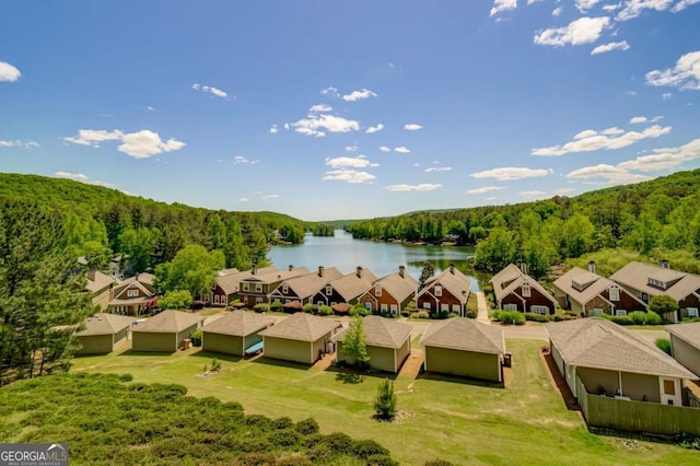 724 Broken Arrow, Waleska, GA 30183 - aerial perspective of suburban area with a large body of water and a heavily wooded area