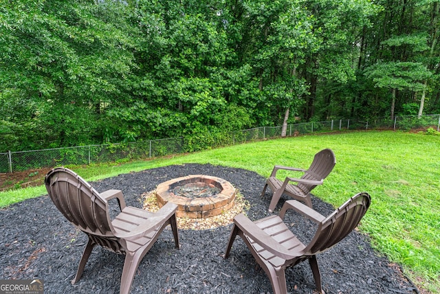 106 Kerby Cir, Braselton, GA 30517 - view of patio with an outdoor fire pit