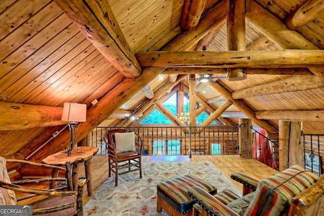 6487 W Old Highway 64 W, Warne, NC 28909 - sitting room with wood ceiling and an upstairs landing