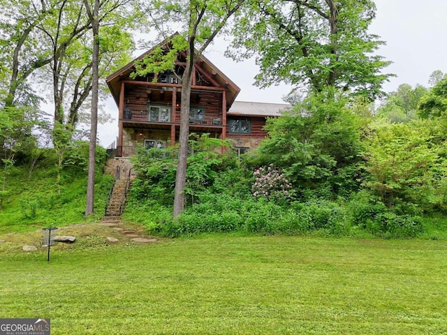 6487 W Old Highway 64 W, Warne, NC 28909 - view of green lawn featuring stairs