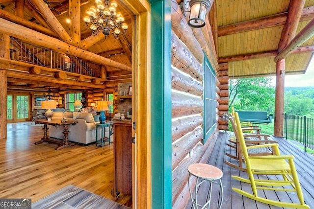 6487 W Old Highway 64 W, Warne, NC 28909 - hall with a chandelier