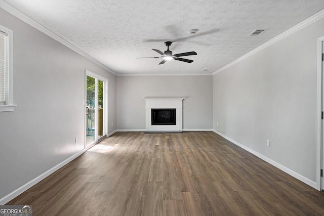 2894 Cushing Ct, Jonesboro, GA 30236 - unfurnished living room with wood finished floors, ceiling fan, a fireplace, baseboards, and a textured ceiling