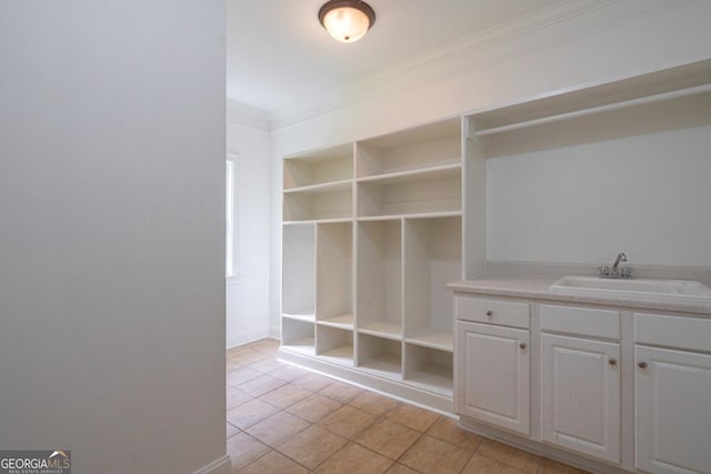 5620 Barnett Shoals Rd, Athens, GA 30605 - mudroom with crown molding and light tile patterned flooring