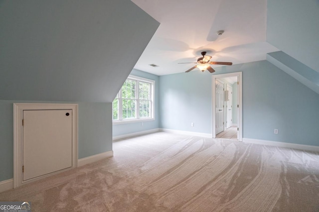 5620 Barnett Shoals Rd, Athens, GA 30605 - bonus room with light carpet, a ceiling fan, and lofted ceiling