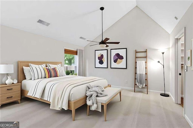 3007 Manning Dr, Marietta, GA 30062 - bedroom featuring high vaulted ceiling, light carpet, and baseboards