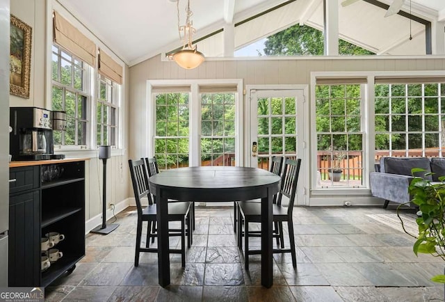 3734 Powers Ferry Rd NW, Atlanta, GA 30342 - sunroom / solarium featuring lofted ceiling and stone tile floors