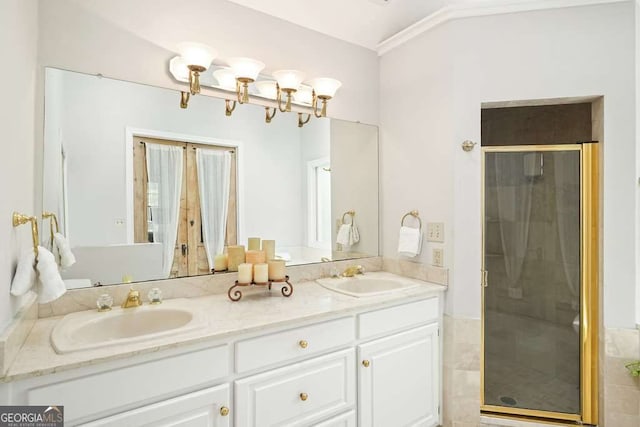 3734 Powers Ferry Rd NW, Atlanta, GA 30342 - bathroom with a stall shower and double vanity
