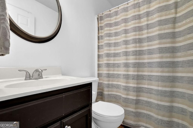 507 Hillcrest Cross Rd, Canton, GA 30115 - bathroom featuring vanity and curtained shower