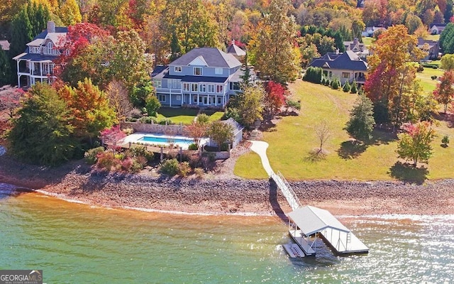 1951 Island View Dr, Hiawassee, GA 30546 - view of subject property with a large body of water and a pool area