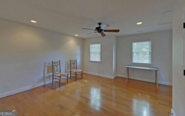 1951 Island View Dr, Hiawassee, GA 30546 - living area featuring plenty of natural light, wood finished floors, a ceiling fan, baseboards, and recessed lighting