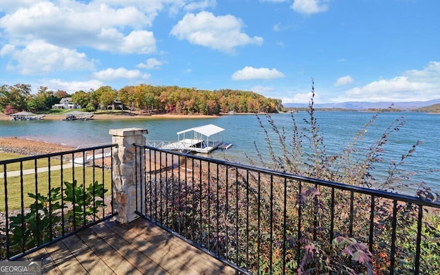 1951 Island View Dr, Hiawassee, GA 30546 - water view featuring a boat dock