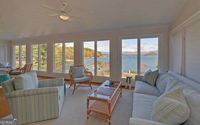 1951 Island View Dr, Hiawassee, GA 30546 - sunroom with a water view, plenty of natural light, and carpet
