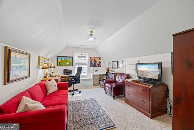 555 Red Bluff Dr, Athens, GA 30607 - office area with carpet flooring and vaulted ceiling